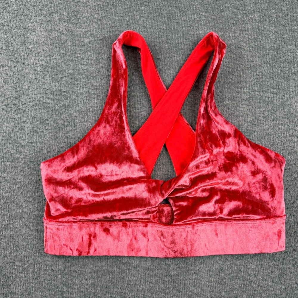 Fabletics Red Velvet Sports Women's XL Bra Criss Cross Back‎